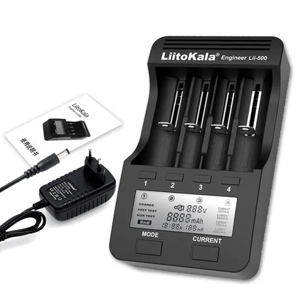 LiitoKala Lii-500 Smart Battery Charger LCD display test the battery capacity for 18650 26650 18350 14500 AA AAA batteries