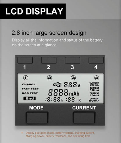 LiitoKala Lii-500 Smart Battery Charger LCD display test the battery capacity for 18650 26650 18350 14500 AA AAA batteries